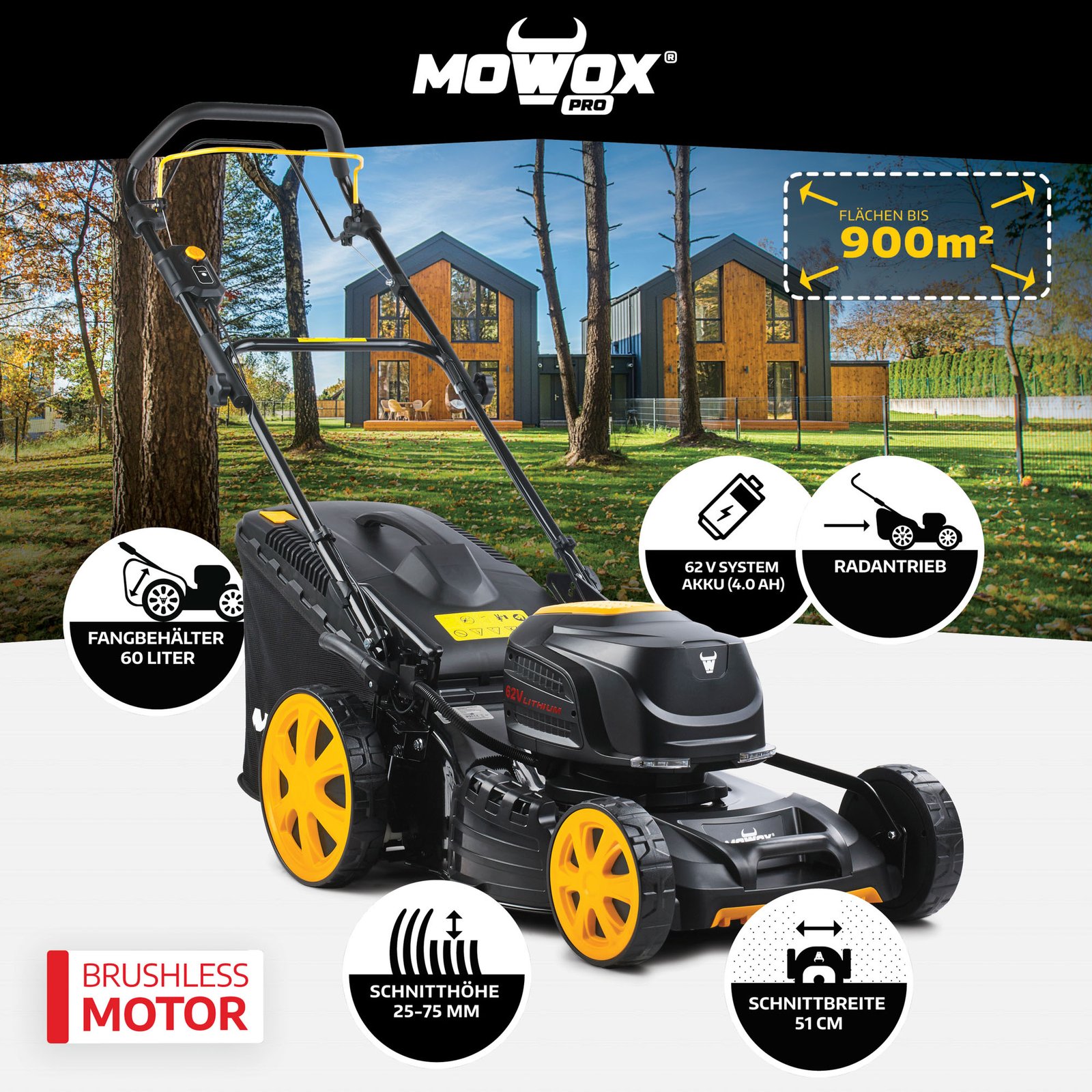Recortadora de batería MOWOX® EM 5162 SX-Li-Serie Pro - Imagen 3